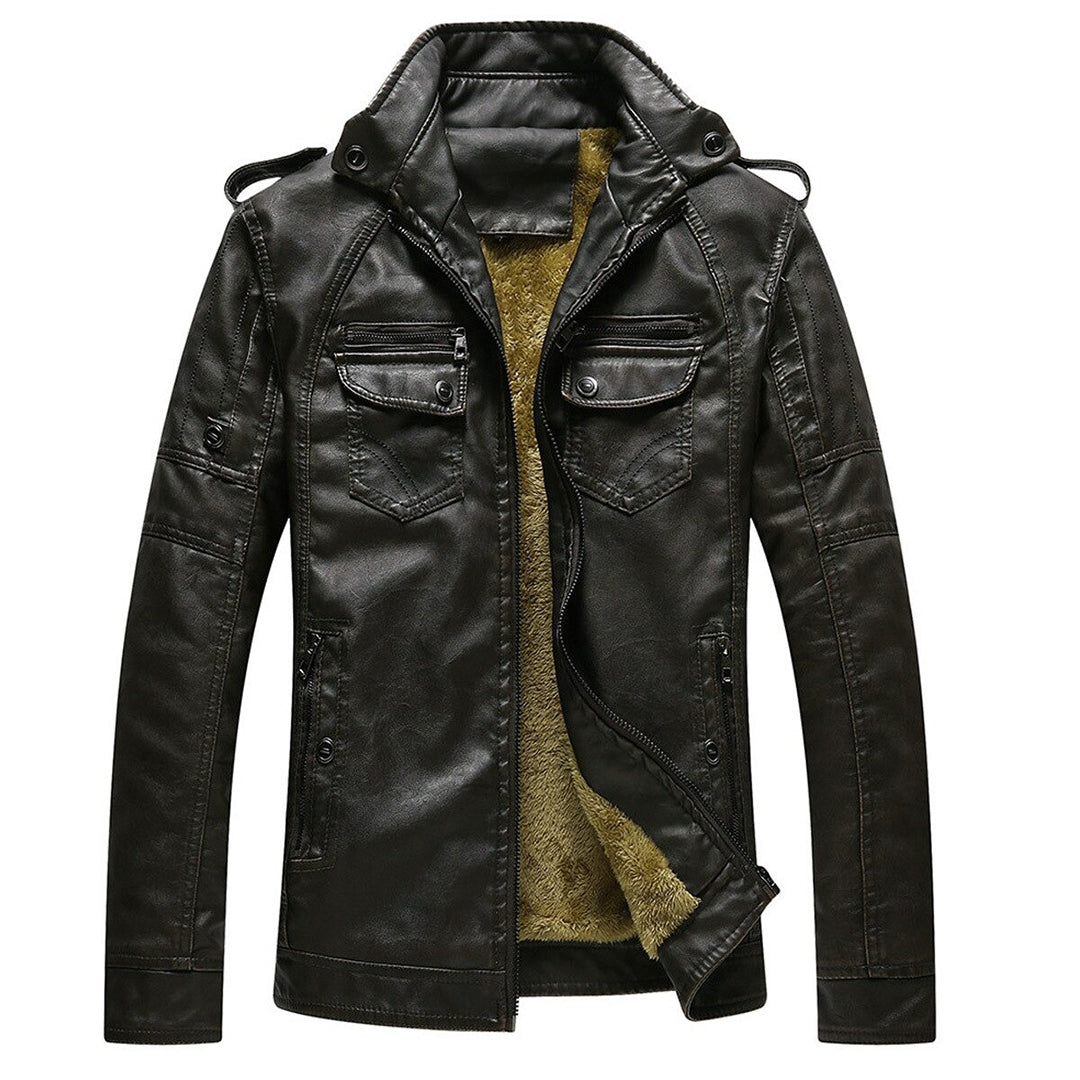 Veste Homme Élégante à Épaules Carrées et Doublure Chaude