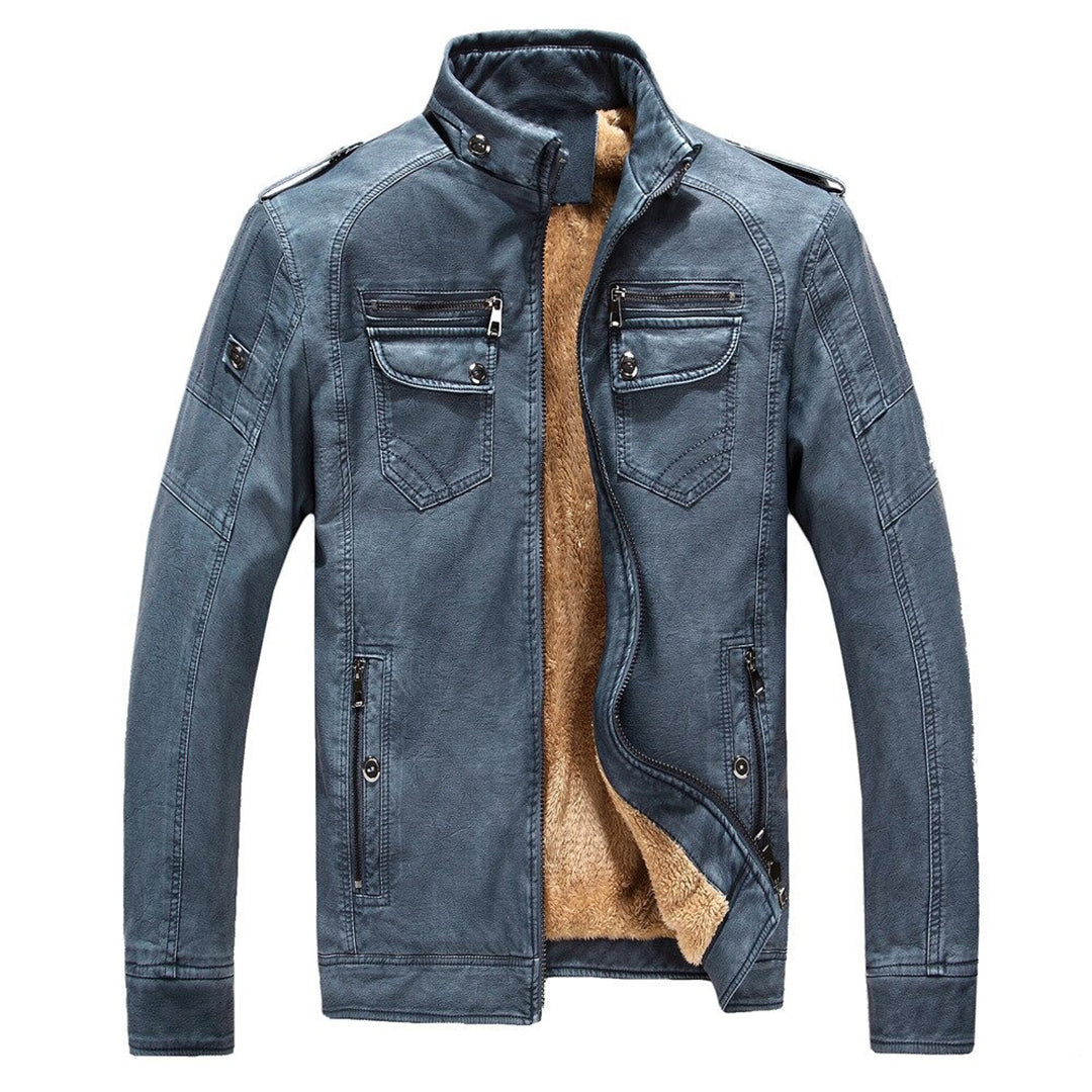 Veste Homme Élégante à Épaules Carrées et Doublure Chaude