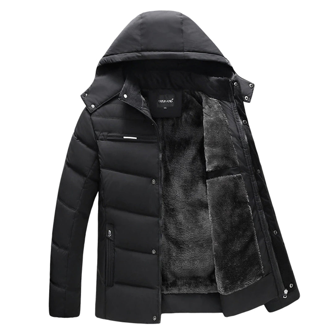 Manteau Hiver Homme Élégant avec Capuche et Fermeture Éclair - LuxeStyle