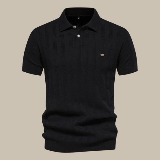 Polo Homme Noir Élégant Manches Courtes - LuxeStyle