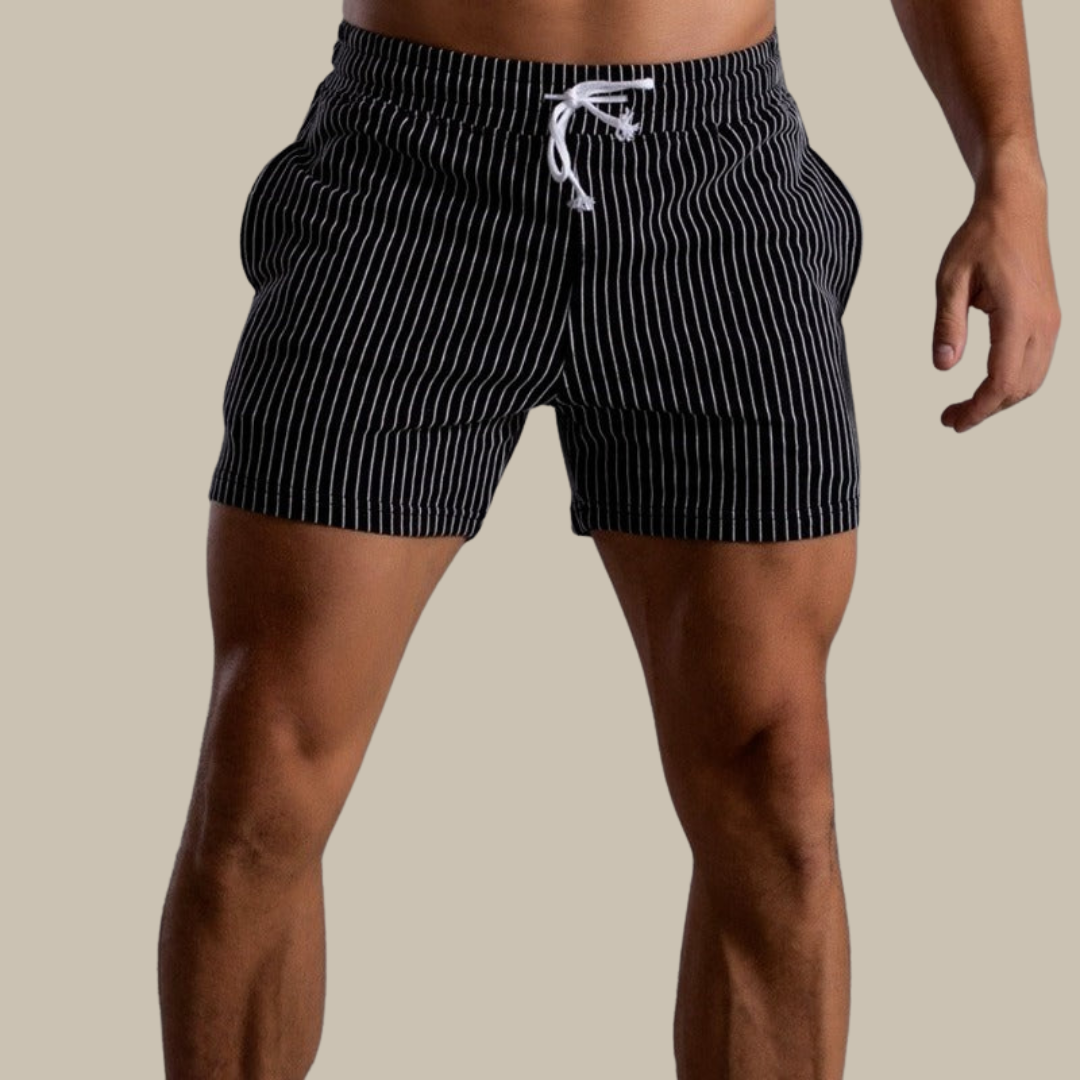 Maillot de Bain Rayé Chocolat pour Homme Élastique