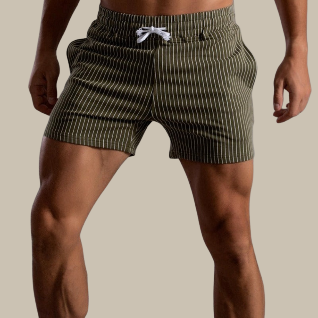 Maillot de Bain Rayé Chocolat pour Homme Élastique