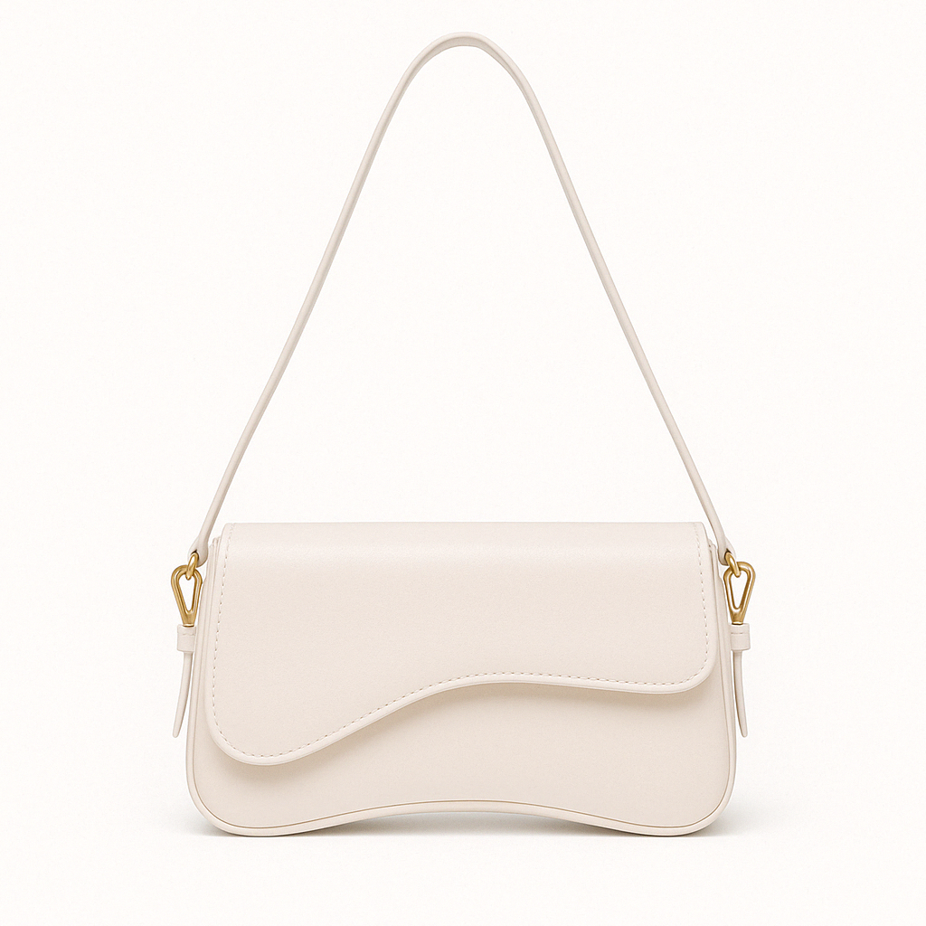 Sac à Main Femme Élégant - Cuir Végétal Brillant avec Forme Chic & Fermetures Or