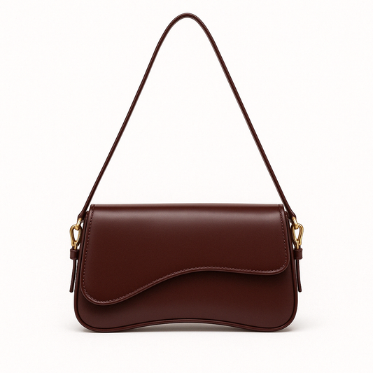Sac à Main Femme Élégant - Cuir Végétal Brillant avec Forme Chic & Fermetures Or - LuxeStyle