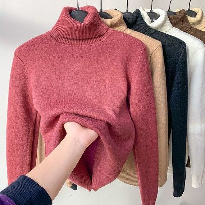 Pull Femme Douillet Hiver – Tricot Chaud avec Polaire Intérieure
