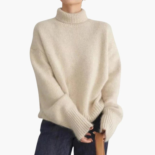 Pull Femme Col Roulé Tricoté Doux Manches Longues - LuxeStyle