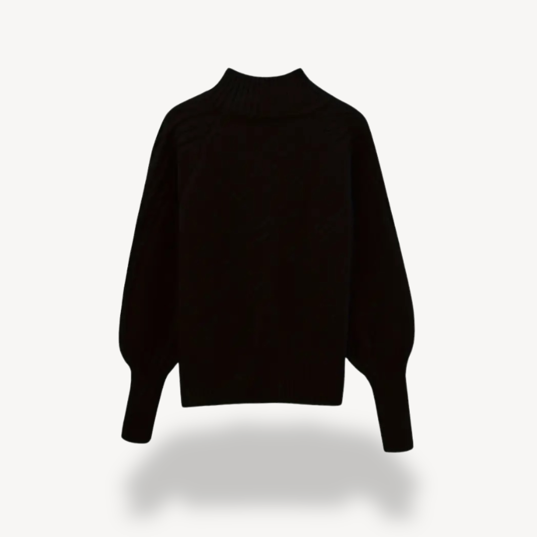 Pull à col roulé en maille torsadée pour femme