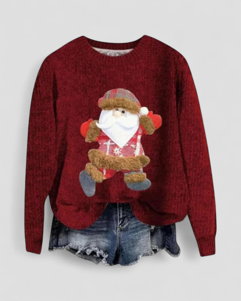 Pull de Noël à manches longues pour femme