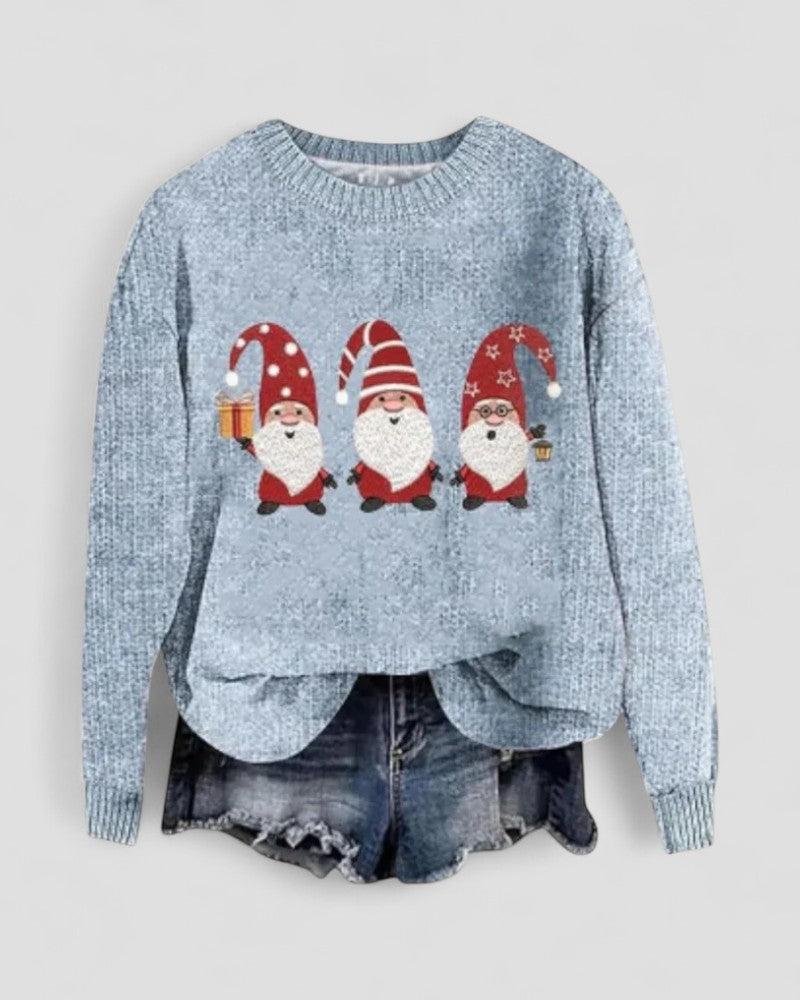 Pull de Noël à manches longues pour femme