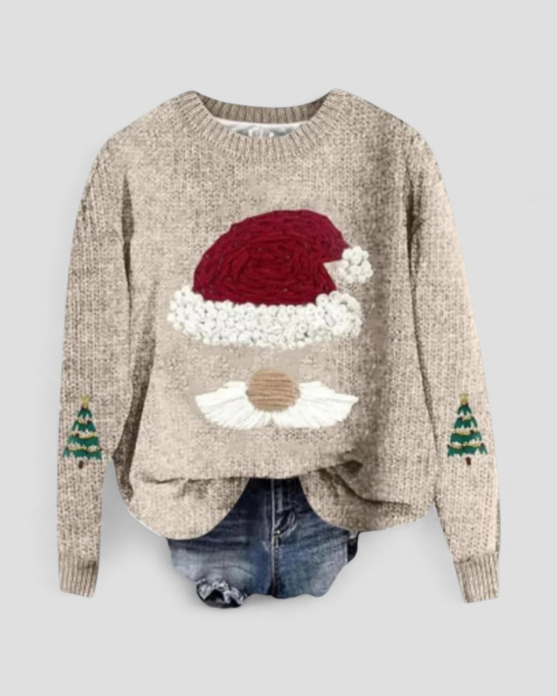 Pull de Noël à manches longues pour femme