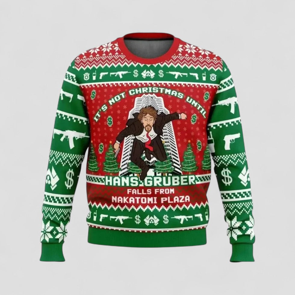 Pull de Noël fantaisie avec imprimé de film drôle pour homme