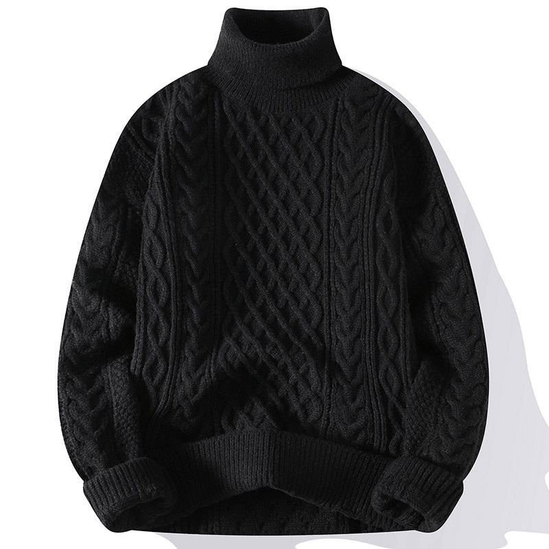 Pull Homme Col Roulé Élégant – Maille Épaisse et Confortable