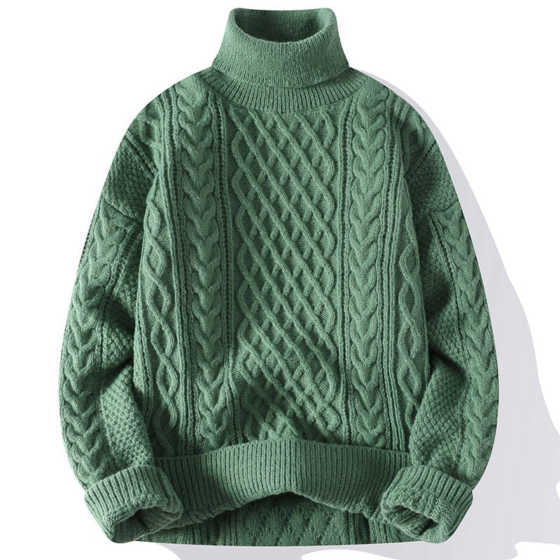 Pull Homme Col Roulé Élégant – Maille Épaisse et Confortable