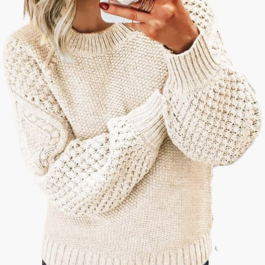Pull femme élégant à manches brodées - LuxeStyle