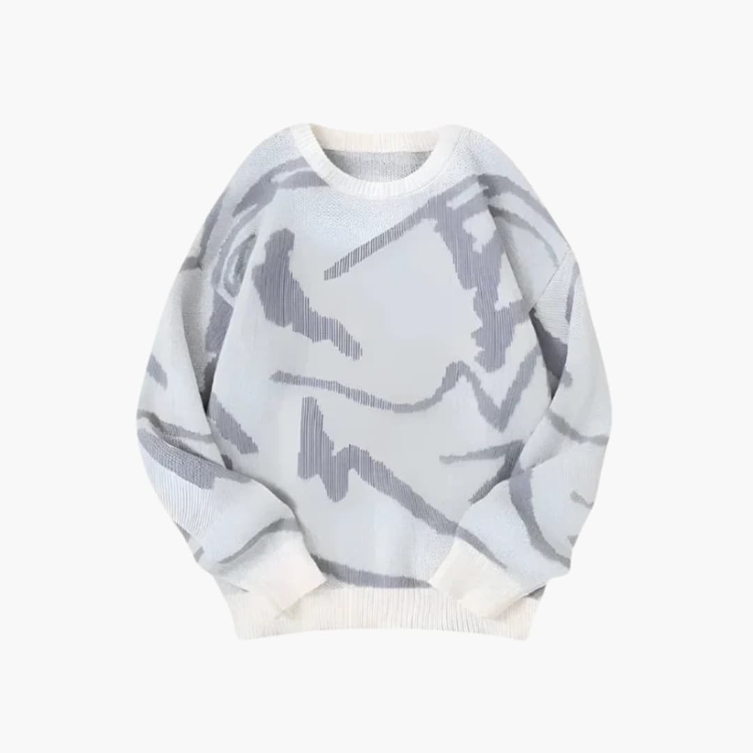 Pull Homme Maille Élégant – Motif Géométrique pour Automne
