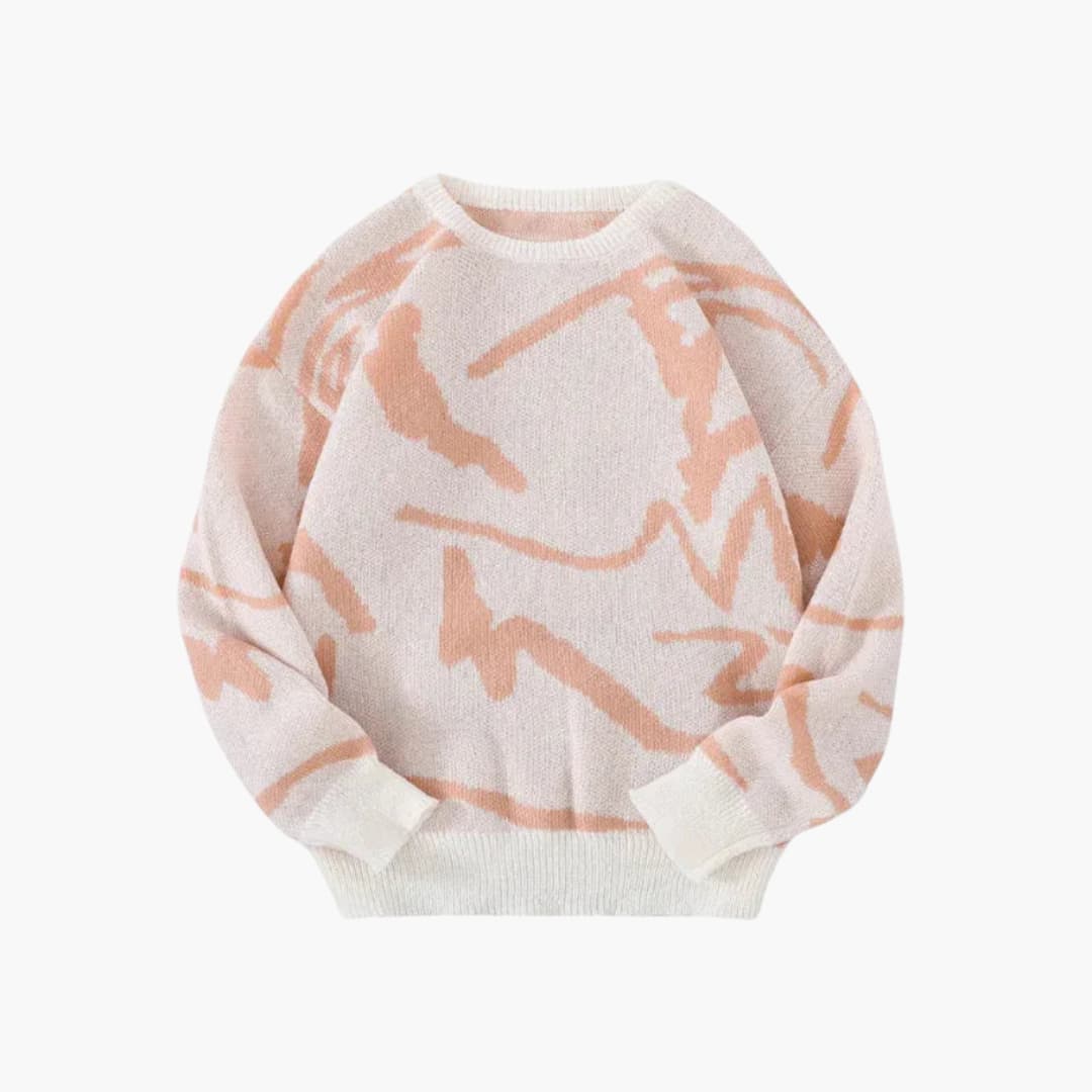 Pull Homme Maille Élégant – Motif Géométrique pour Automne