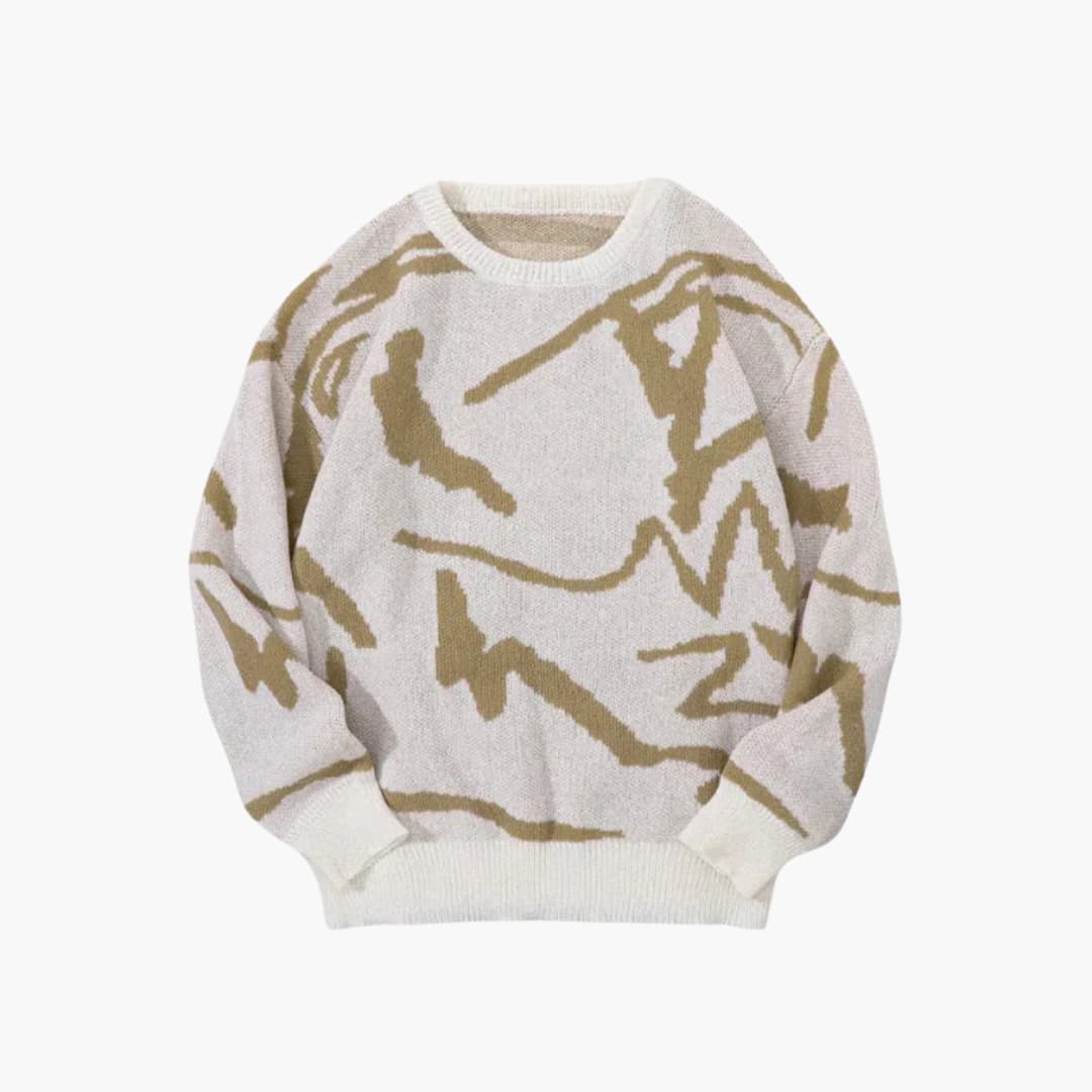 Pull Homme Maille Élégant – Motif Géométrique pour Automne - LuxeStyle