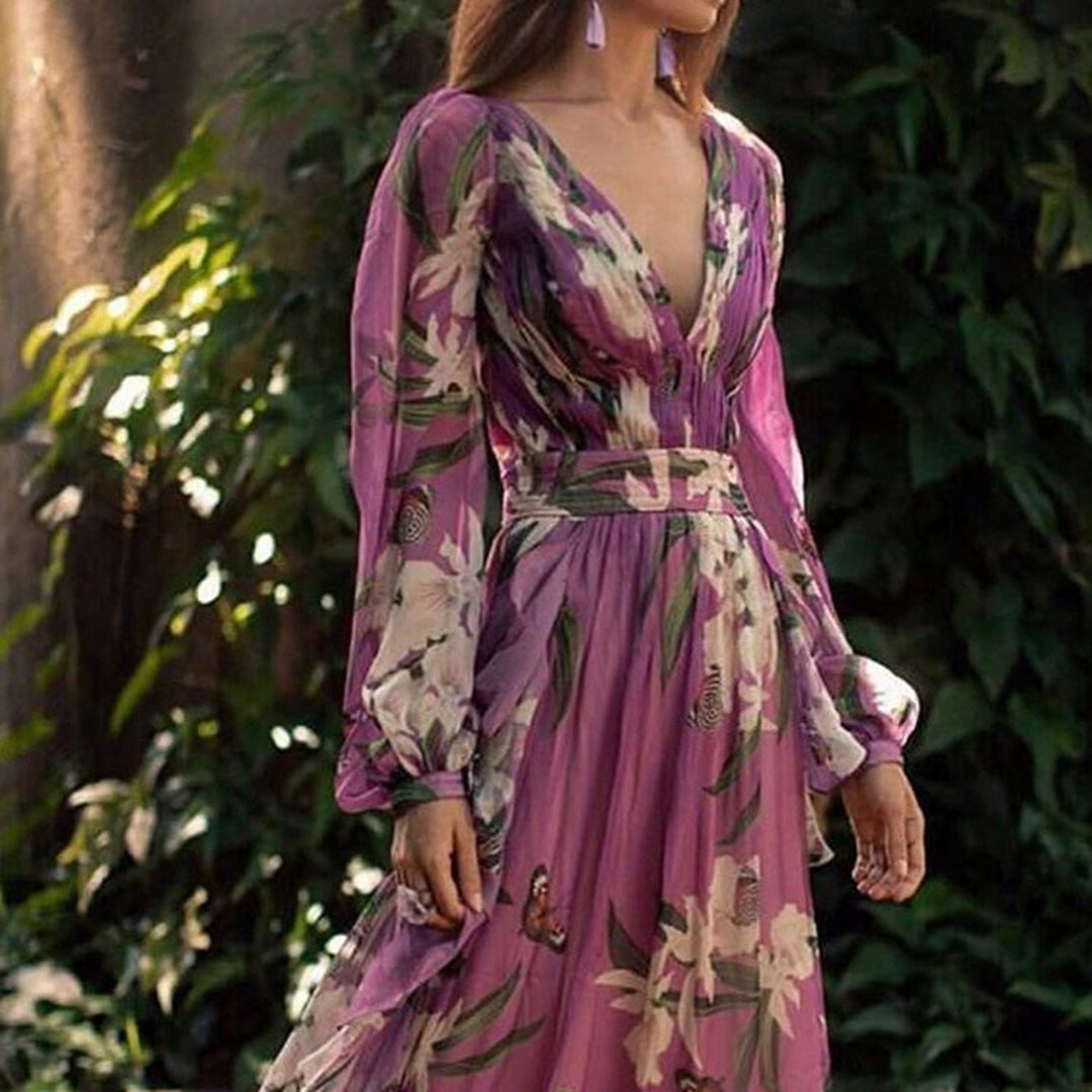 Robe Longue Femme Été, Léger et Fluidité Pourpre - LuxeStyle