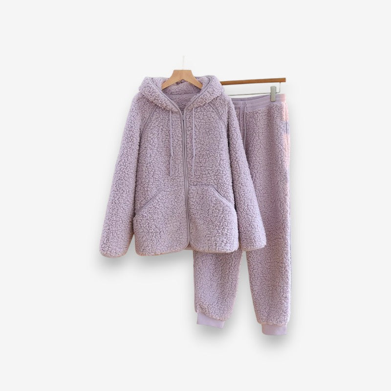 Veste et Pantalon Sport Ensemble Polaire à Capuche