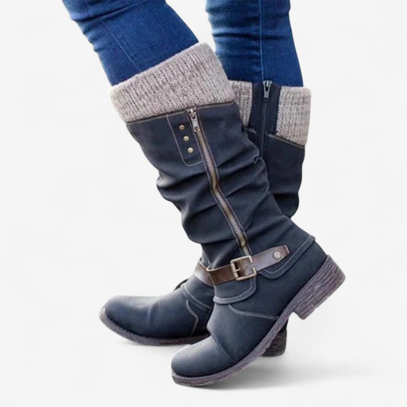 Bottes Hauts Talons Élégantes à Fermeture Éclair