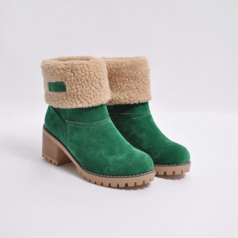 Bottes Daim Noir Doublure Chaude