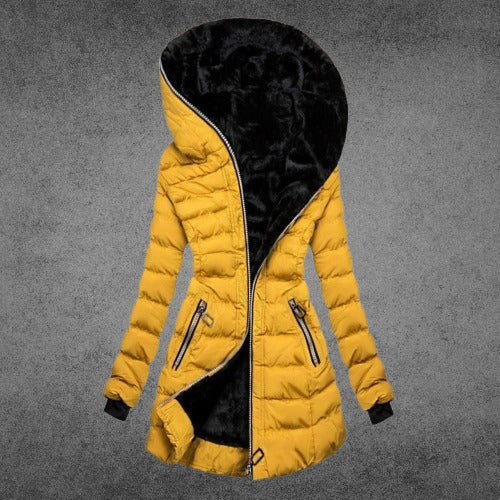 Manteau femme hivernal doublé fourrure synthétique