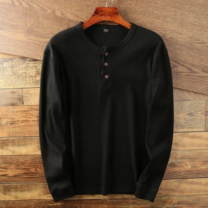 Pull à manches longues en coton beige confortable homme