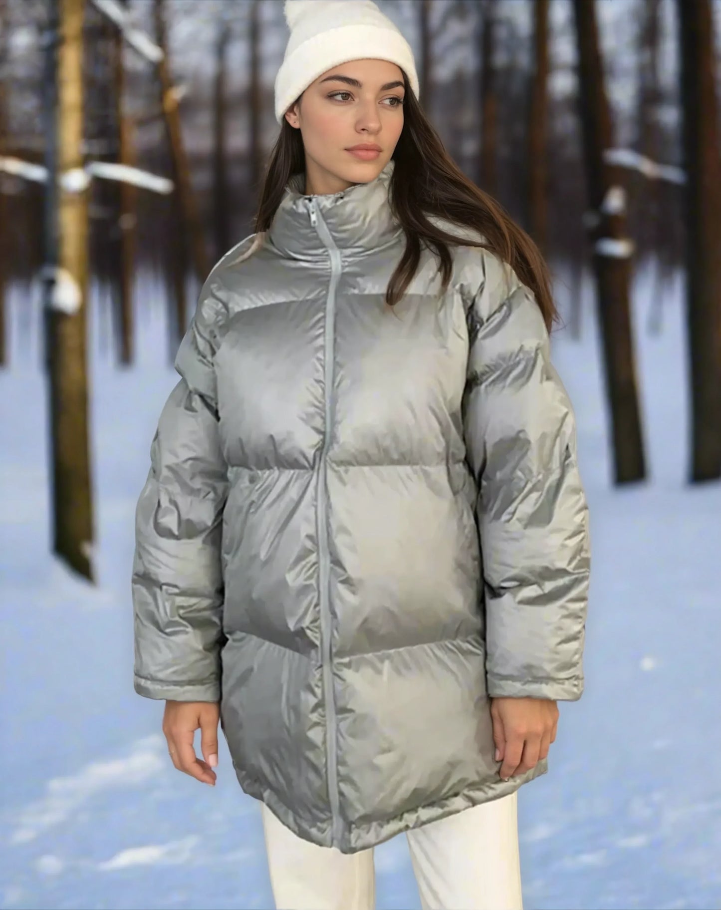 Doudoune Élégante Col Montant pour Femme Hiver - LuxeStyle
