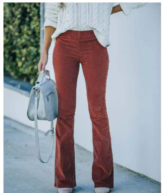 Pantalon Large Confort avec Taille Élevée pour Femme