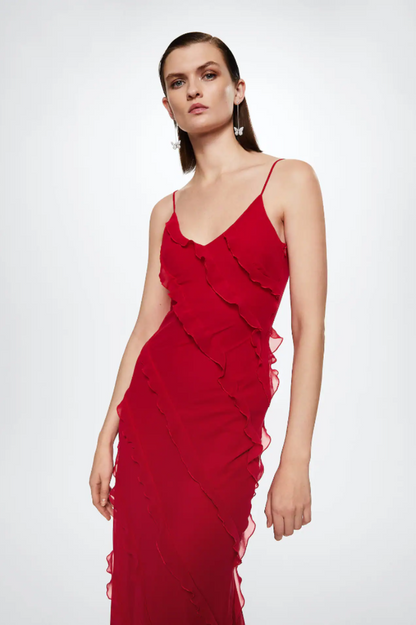 Robe Plage Élégante pour Femme - Jupe Volants Légère et Chic pour Été
