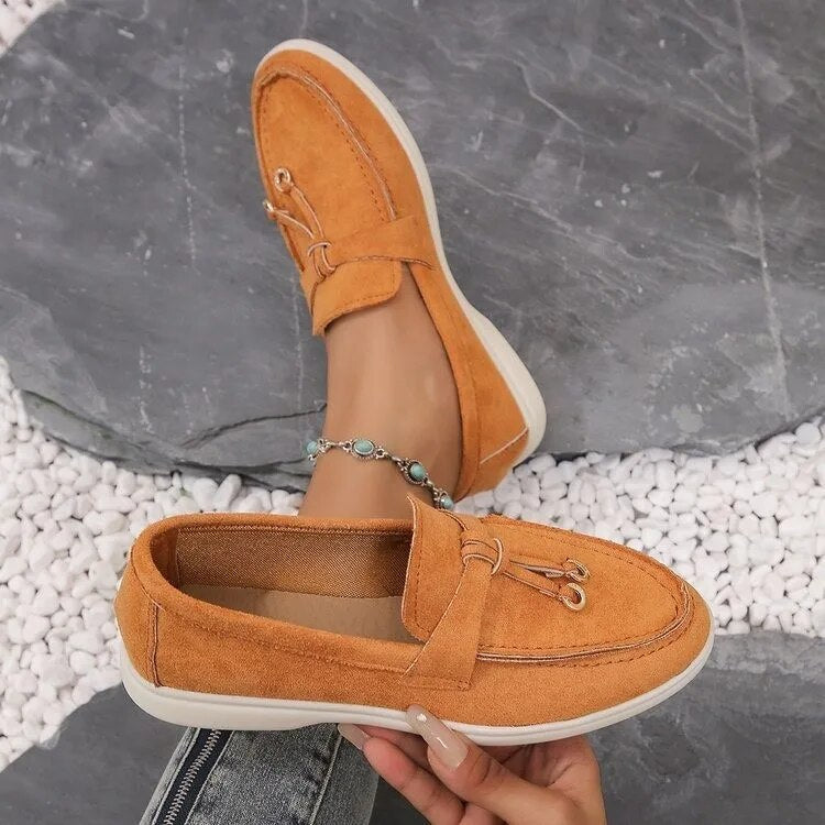 Mocassins Femme Blanches Brodées Élégantes