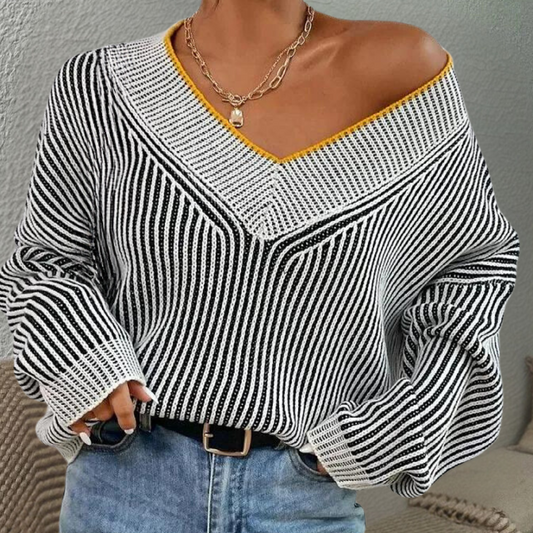 JUDY - Pull Rayé Moderne pour Femmes