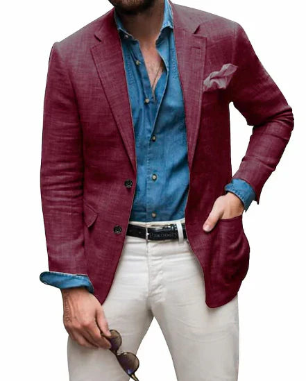 Blazer Élégant Homme avec Poche poitrine pour Printemps