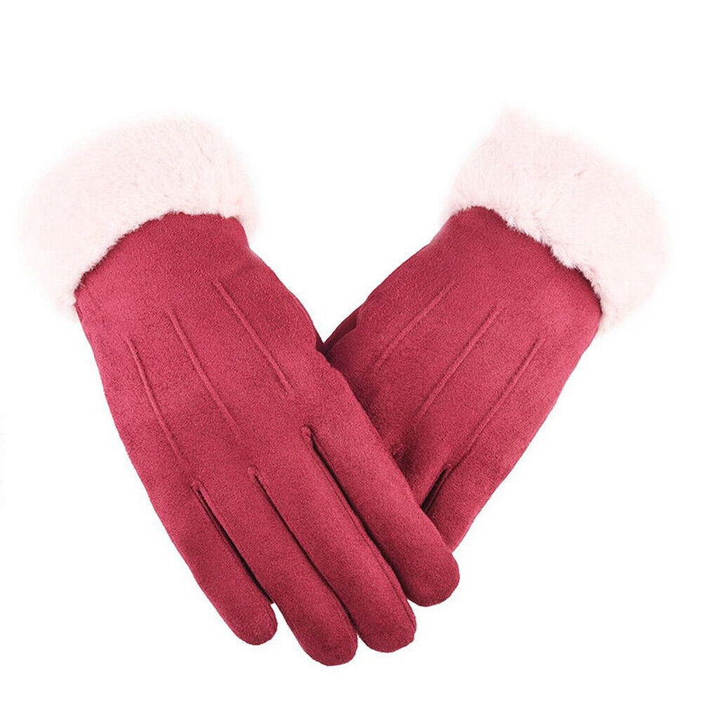 Gants Femmes Hiver Douillets avec Poignet Élastiqué