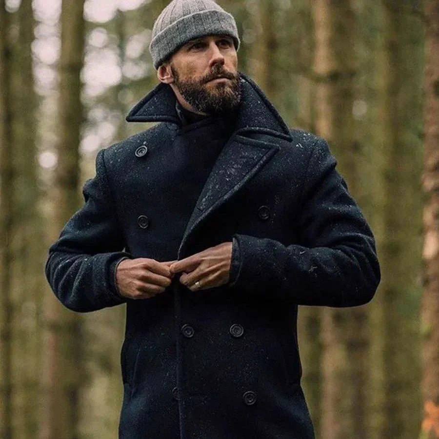 Manteau hivernal en laine pour homme élégant
