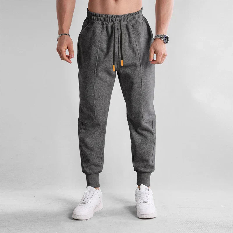 Pantalon de sport noir homme confort avec cordon et poches
