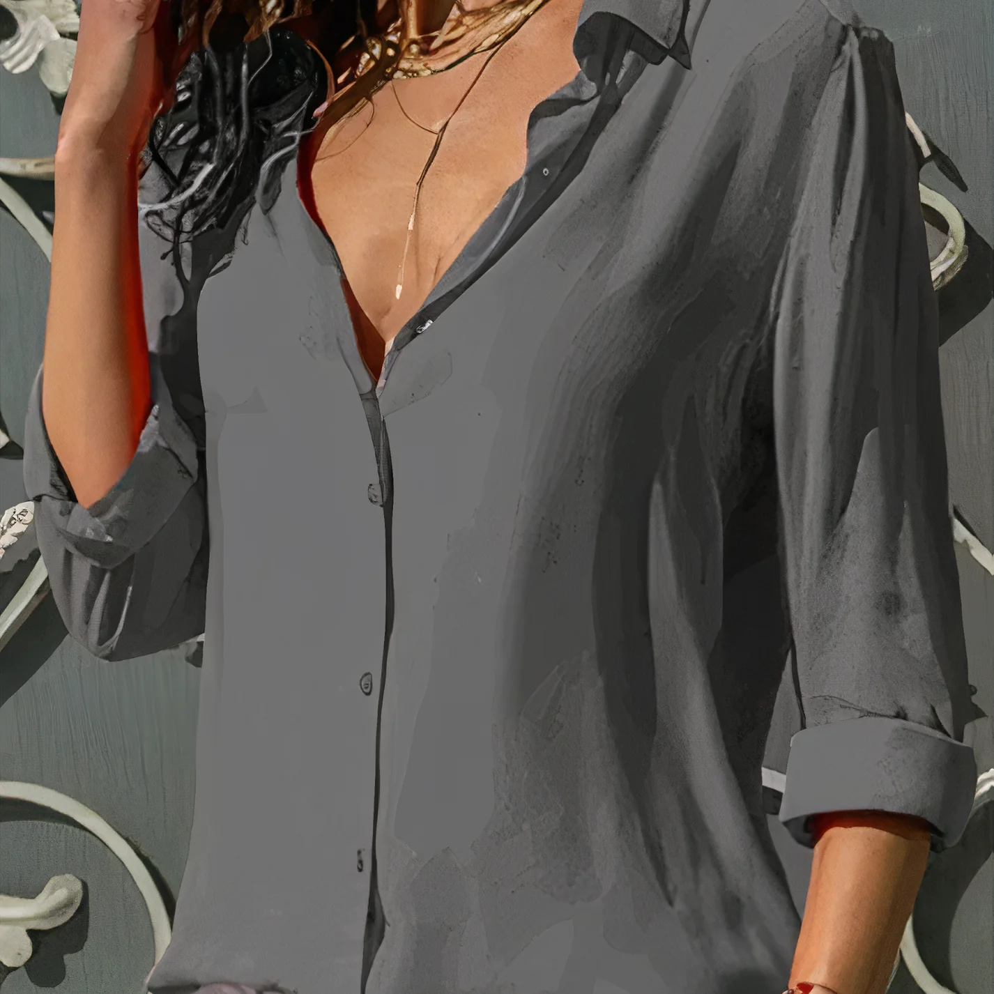Blouse Élégante en Tissu Doux pour Femme