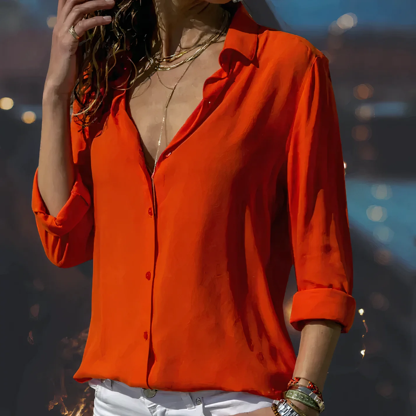 Blouse Élégante en Tissu Doux pour Femme