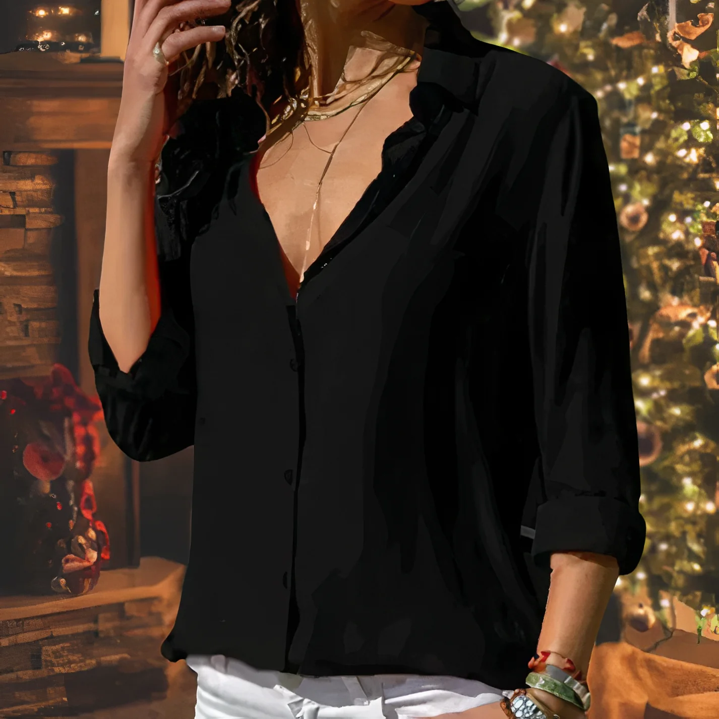 Blouse Élégante en Tissu Doux pour Femme