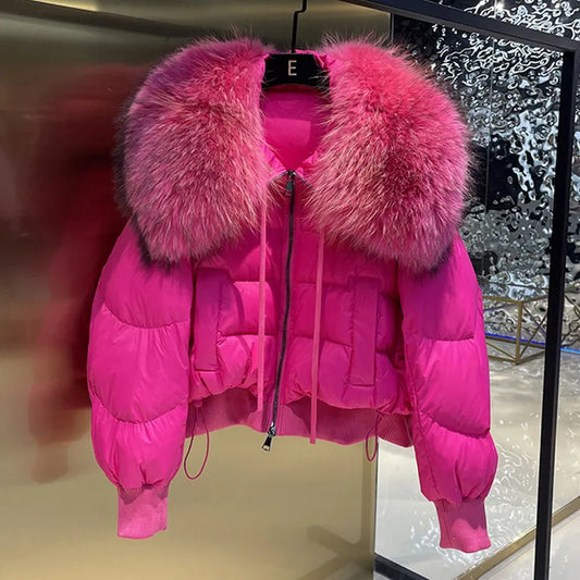 Parka Hiver Femme au Col en Fourrure Synthétique avec Fermeture Éclair - LuxeStyle