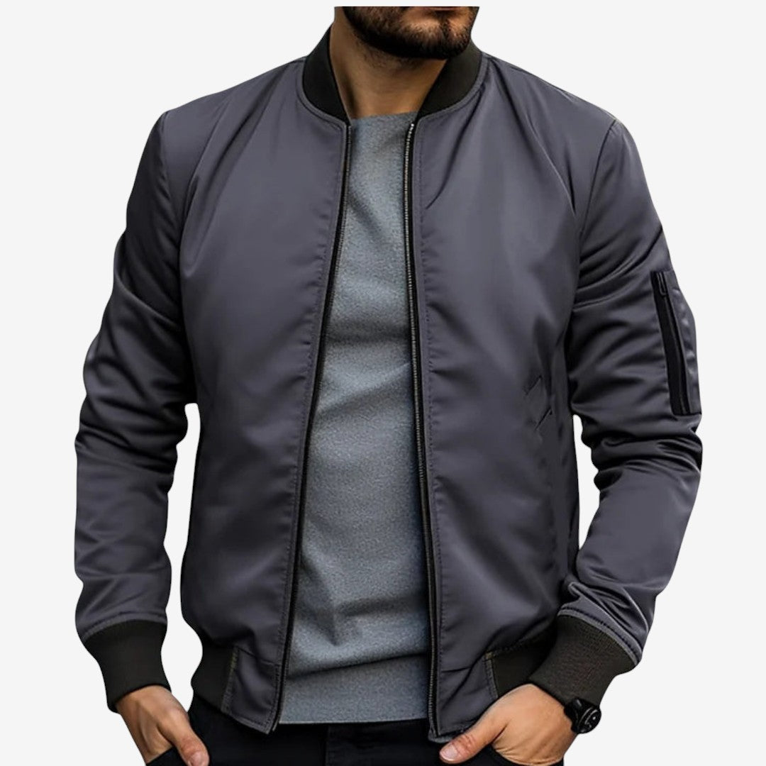 Veste Homme Élégante à Manches Longues avec Col Haut