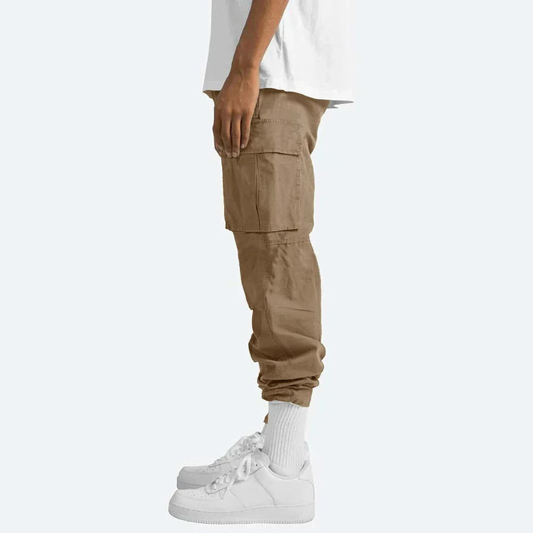 Pantalon Cargo Sport Homme - Pantalon Trekking Confort avec Poches Multiple & Ceinture Réglable