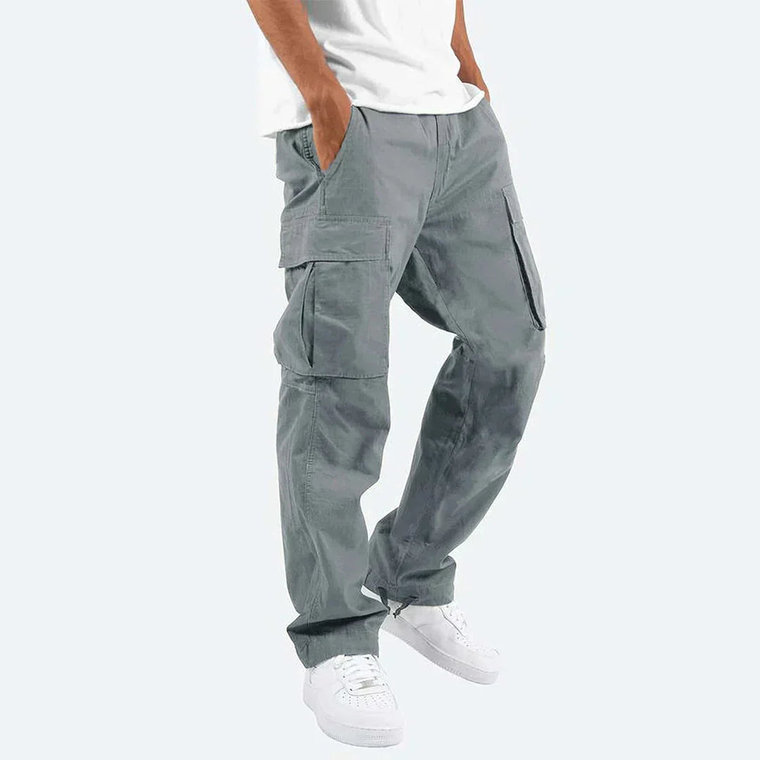 Pantalon Cargo Sport Homme - Pantalon Trekking Confort avec Poches Multiple & Ceinture Réglable