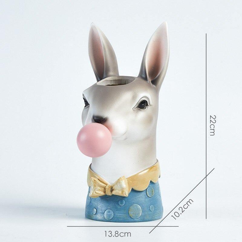 Vase Floral Coloré avec Animaux Amusants