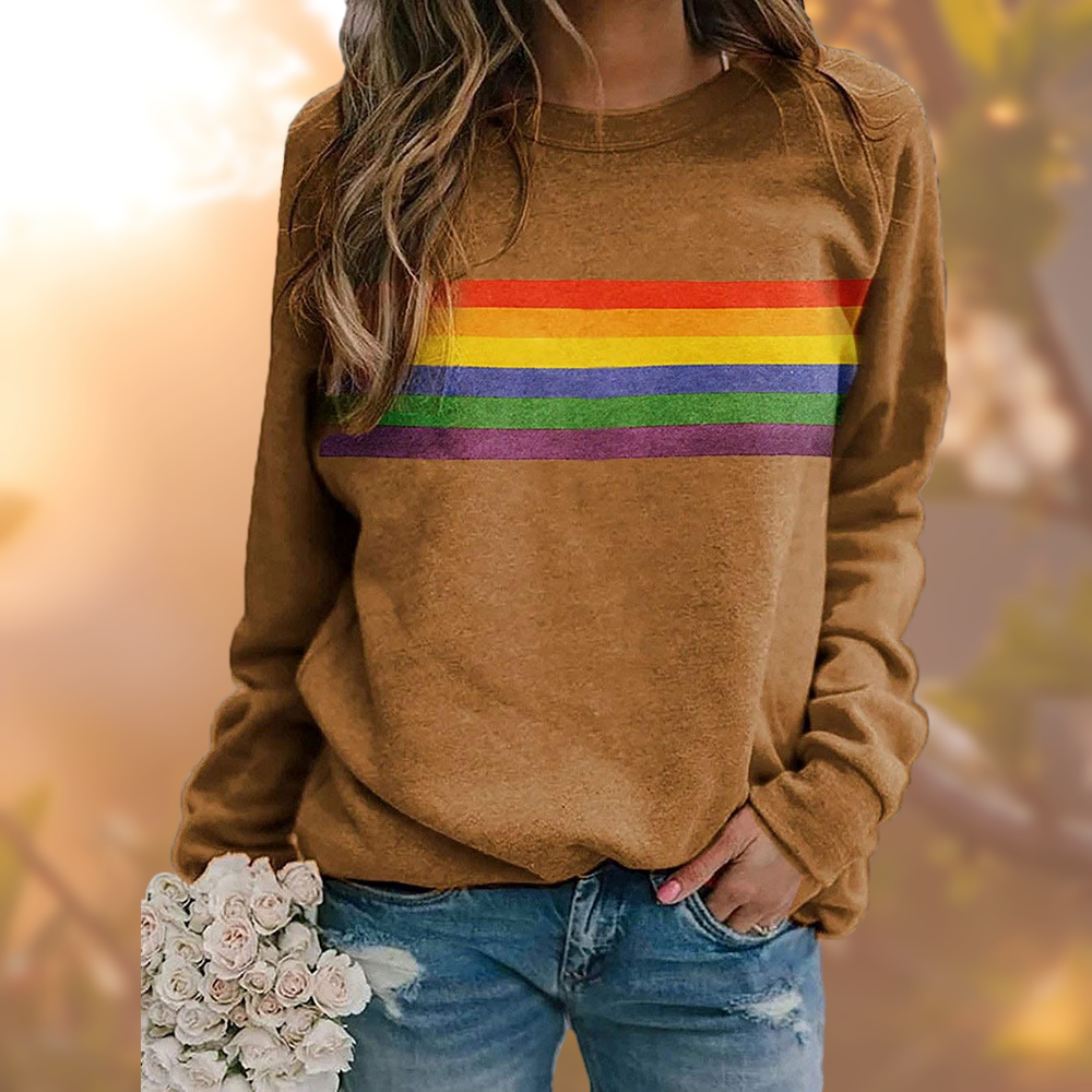 Sweat-shirt féminin rayé coloré - LuxeStyle