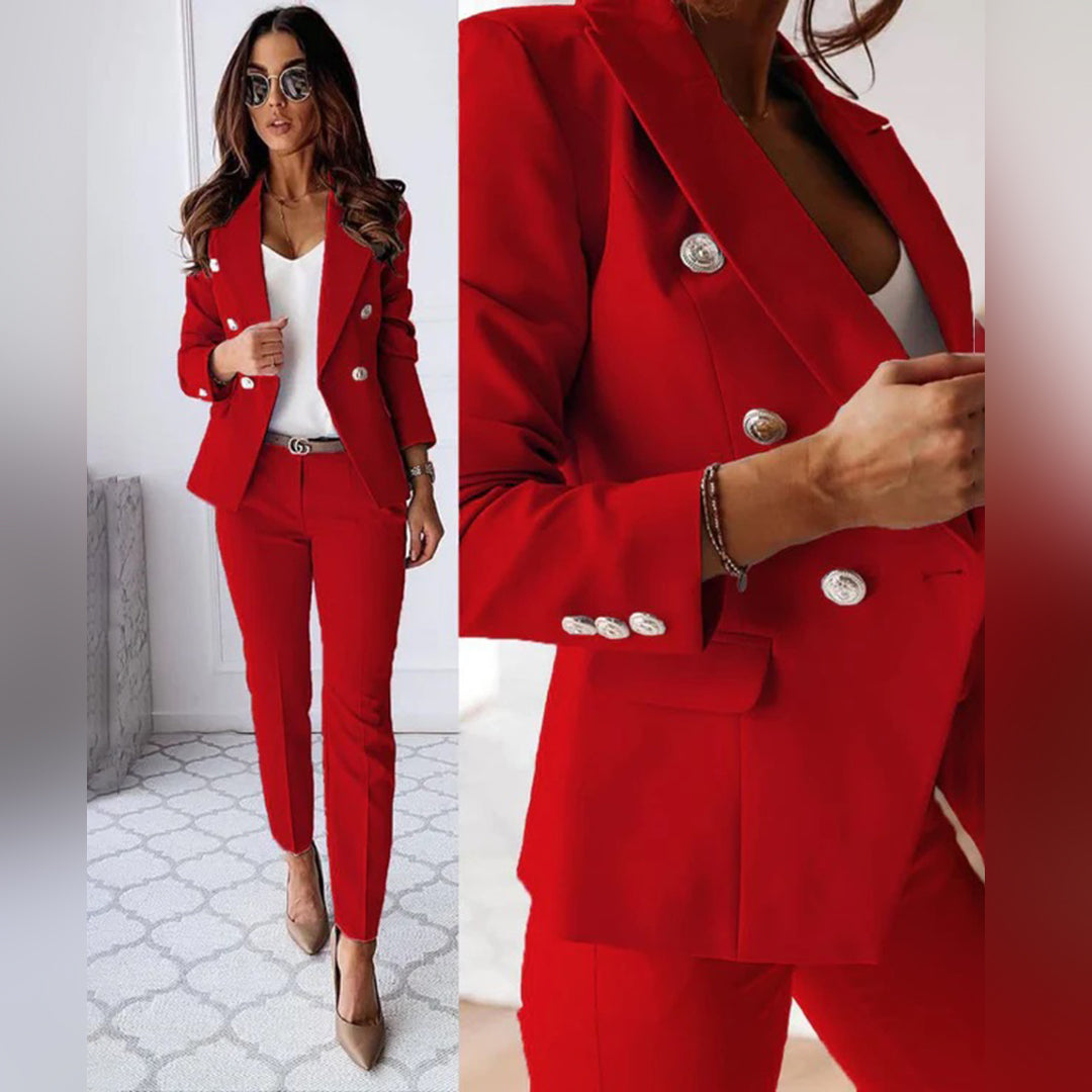 Ava - Ensemble élégant décontracté avec blazer et pantalon larges