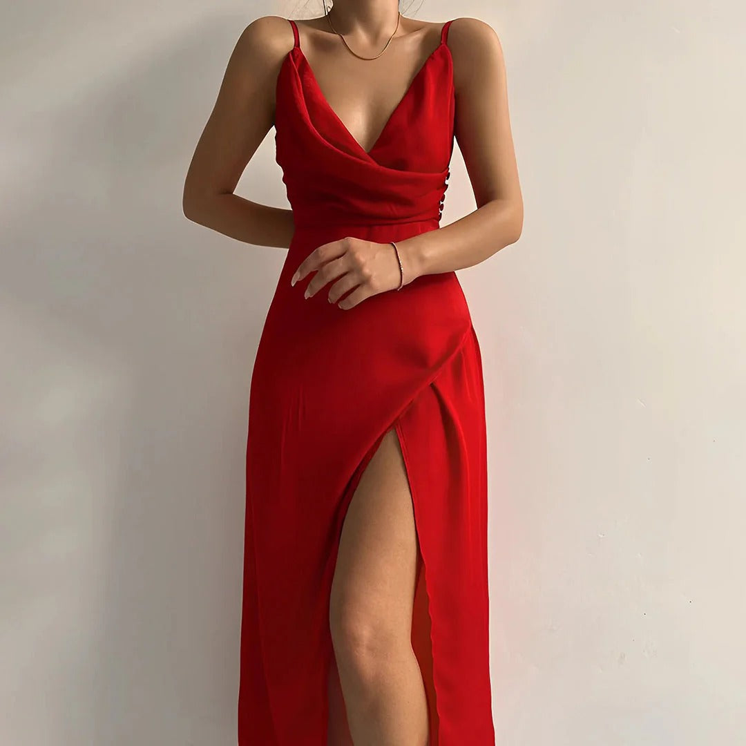 Robe de Soirée Élégante pour Femme avec Bretelles