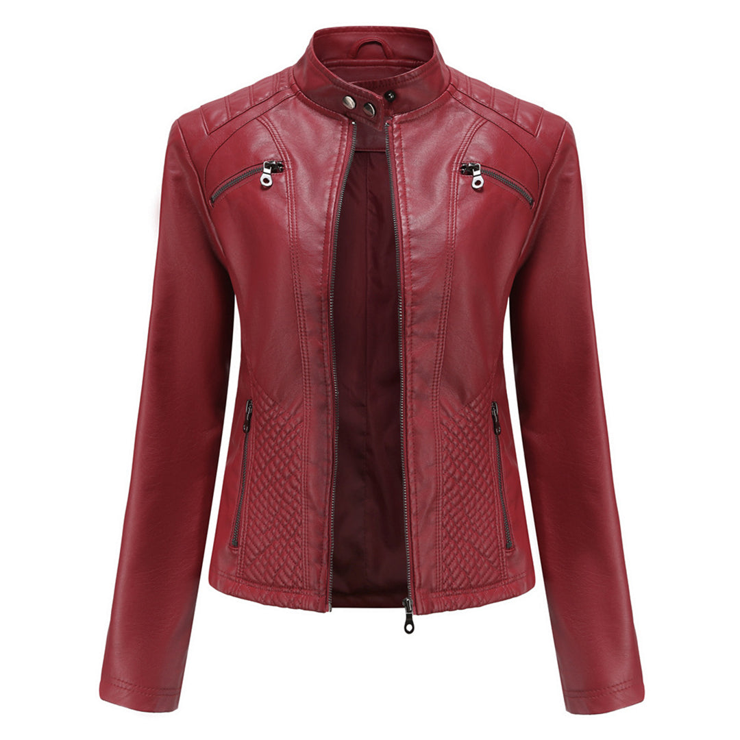 Veste Cuir Féminine Élégante à Fermeture Originale