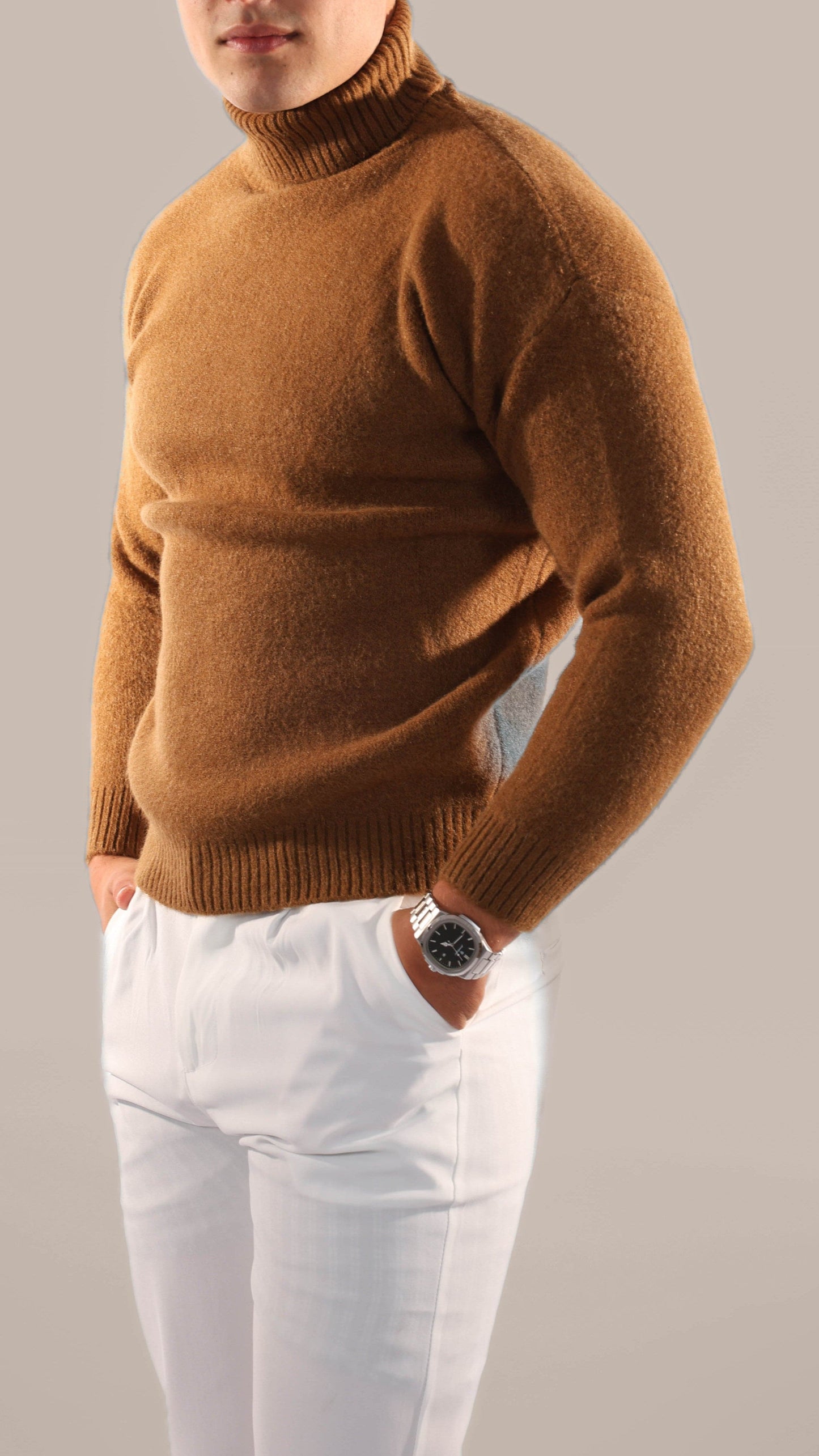 Pull Col Roulé Homme Élégant pour Superposer