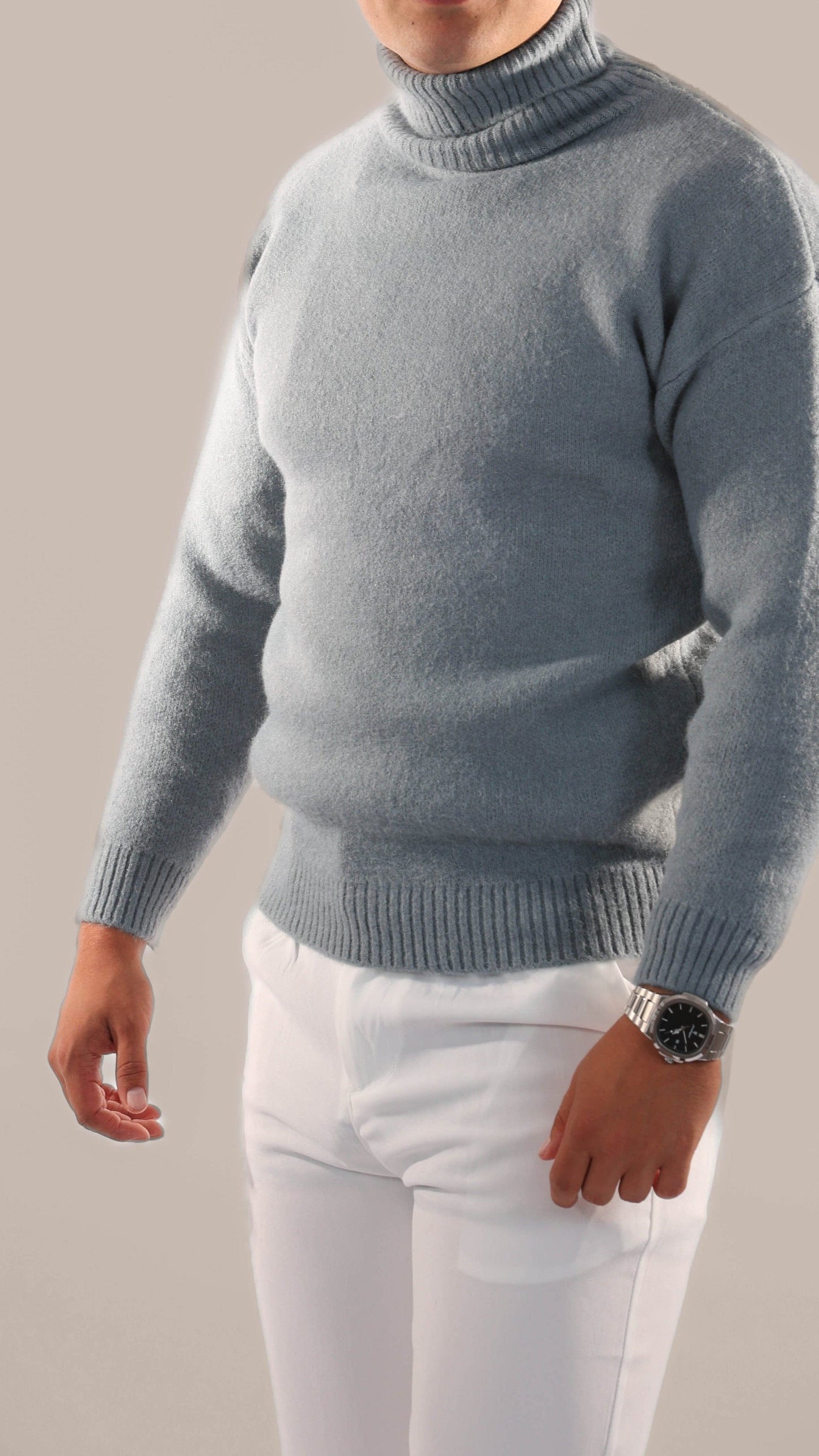 Pull Col Roulé Homme Élégant pour Superposer